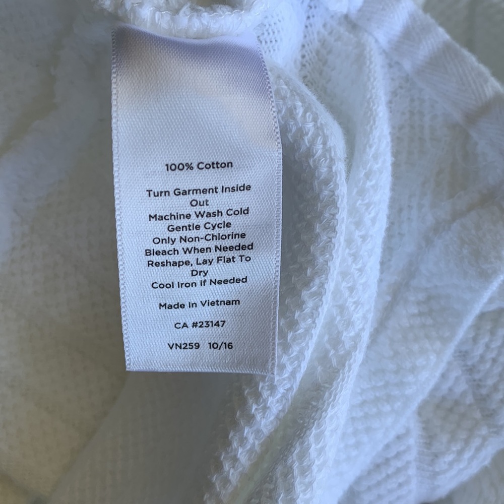 Talbots White Pullover, Drawstring At Neck, Size … - image 7